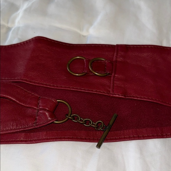 Calvin Klein Elegant Red genuine Leather burgundy Belt - Picture 4 of 4